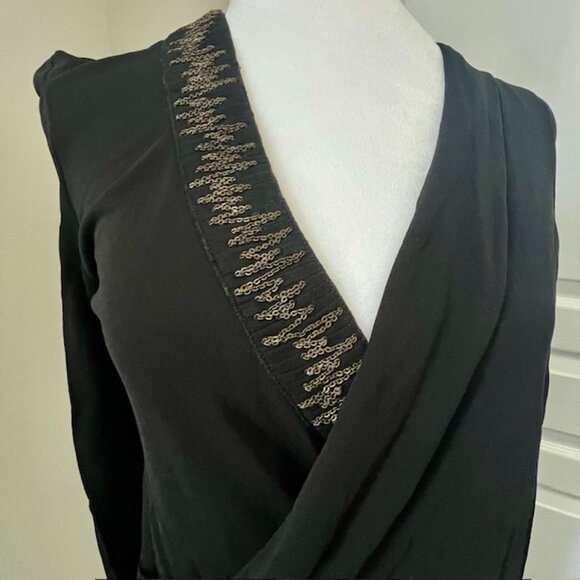 Piazza Sempione Italian sequin little black dress cocktail party classy … - Picture 3 of 11